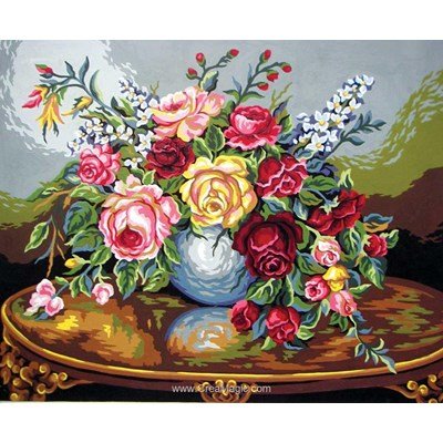 Bouquet avec des rose canevas de Collection d'art