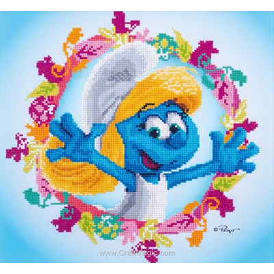 Broderie diamant schtroumpfs smurfette - Vervaco