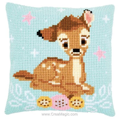 Kit coussin bambi de Vervaco au point de croix
