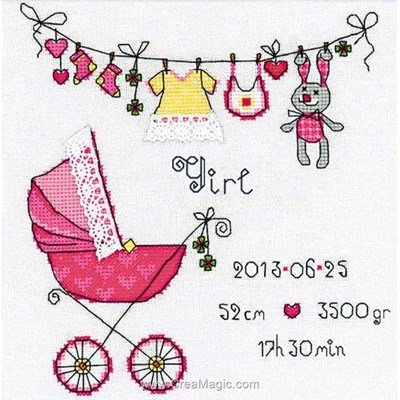 Broderie Naissance Bebe Et Tableau Prenom Point De Croix Riolis