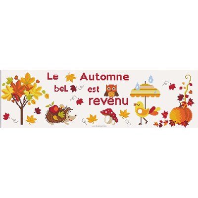 Point de croix à broder tableau le bel automne est revenu - Princesse