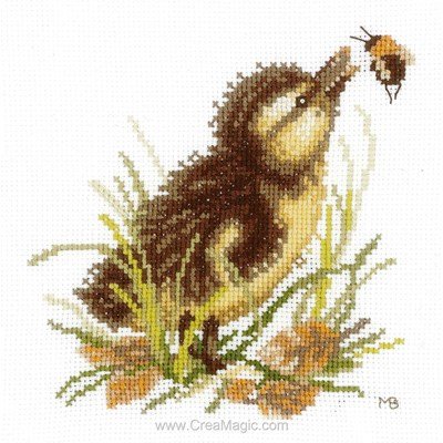 Duckling and bumble bee tableau point de croix - Lanarte