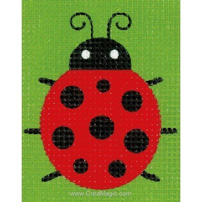 Demoiselle coccinelle kit canevas pour enfants - Vervaco