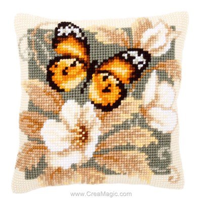 Kit coussin papillon d'automne 1 de Vervaco au point de croix