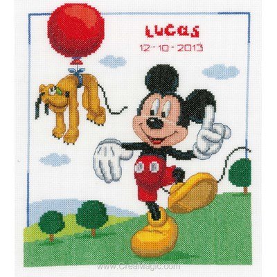 Broderie en point compté en route avec mickey et pluto disney de Vervaco