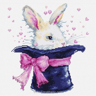 La broderie lapin dans le chapeau - Luca-S