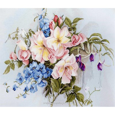 Tableau broderie point de croix bouquet avec cloches - Luca-S