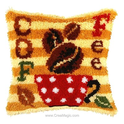 Kit coussin point noué grains de café d'Orchidea