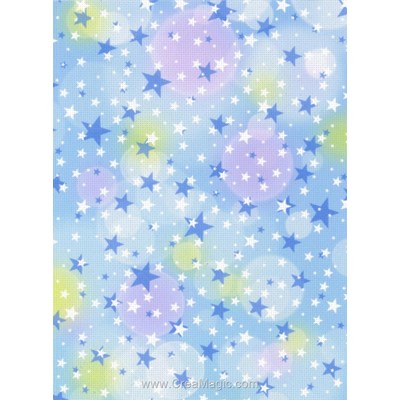 Toile aïda impression - Toile à broder aida 5.4 pts Etoiles en bleu - 30x40 cm - MP Studia
