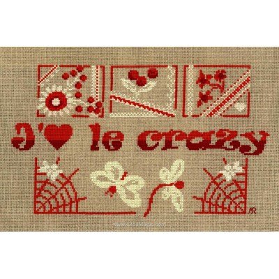 Modèle au point de croix j aime le crazy d'Anagram