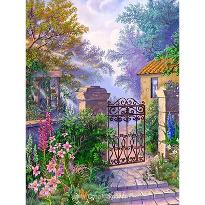 Broderie diamant Diamond Painting portes du jardin