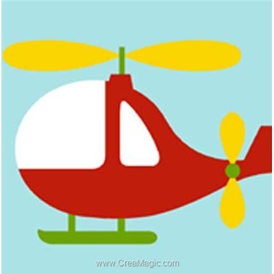 Kit canevas pour enfants l'hélicoptère - Margot
