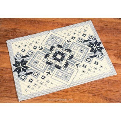 Kit tapis au point de croix géométrie noir et blanc de Vervaco