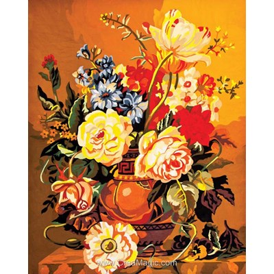 Canevas Collection d'art vase aux fleurs lumineux