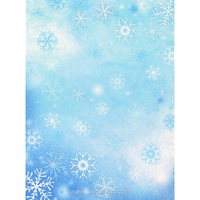 Toile aïda impression - Toile à broder aida 5.4 pts flocons bleus - 21x30 cm - MP Studia