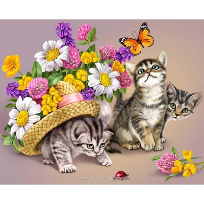 Kit broderie diamant Diamond Painting 3 kittens