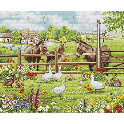 Broderie Animaux de ferme - Donkeys' yard - Luca-S