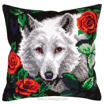 Kit Coussin Canevas - White wolf - Collection d'art