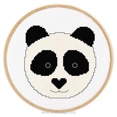 Kit tableau point de croix tableautin petit panda - Princesse