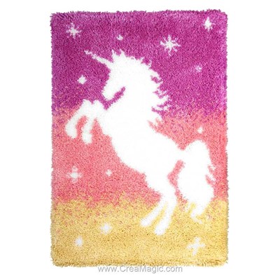 Kit tapis point noué licorne féérique d'Orchidea