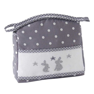 Trousse de toilette pour bébé à broder à pois - gris de DMC