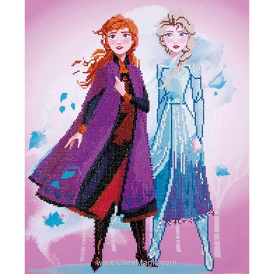 Kit broderie diamant elsa et anna - frozen ii de Vervaco