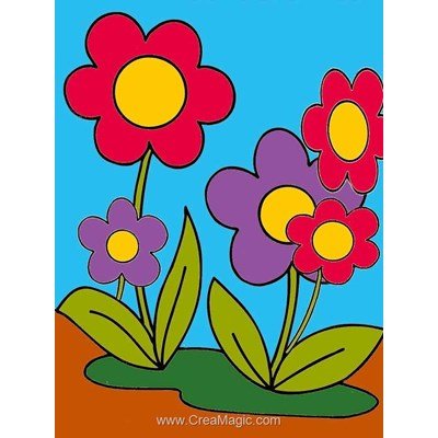 Kit canevas Luc Création pour débutant lngage de fleurs