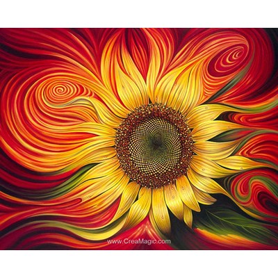 Broderie diamant Diamond Painting burning sunflower