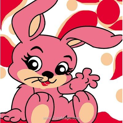 Kit canevas Luc Création pour enfants lapin rose