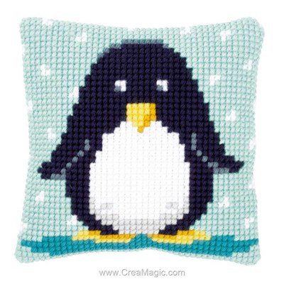 Kit coussin au point de croix baby pingouin - Vervaco