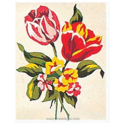 Canevas pour débutant imprimé jolies tulipes de SEG