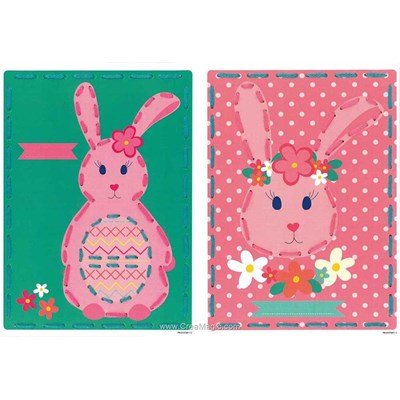 Carte perforée enfant petite lapine - lot de 2 - Vervaco