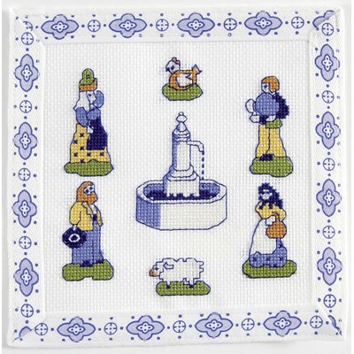 Mini broderie la fontaine aux santons - provence de DMC