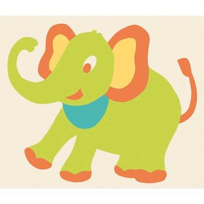 L'éléphant vert canevas enfant en kit - DMC