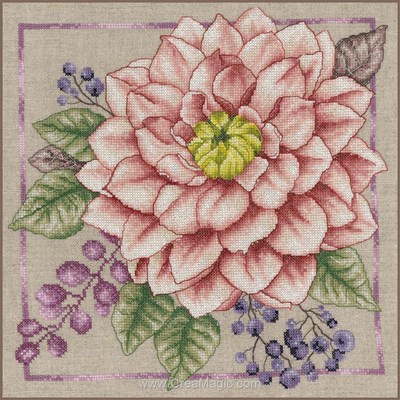 Broderie au point de croix point compté Lanarte blush florissant