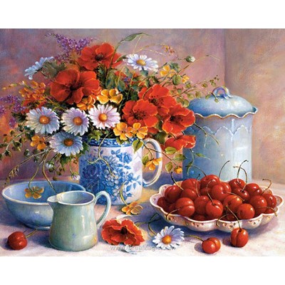 Kit broderie diamant cherry morning - Diamond Painting