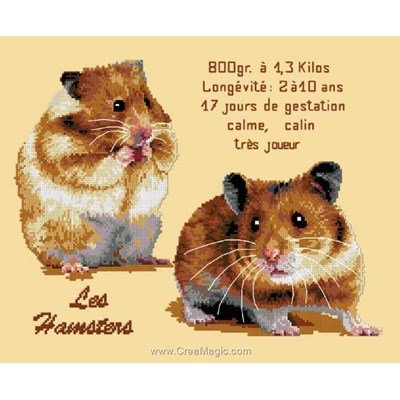Kit à broder fiche des hamsters - Mimo Verde