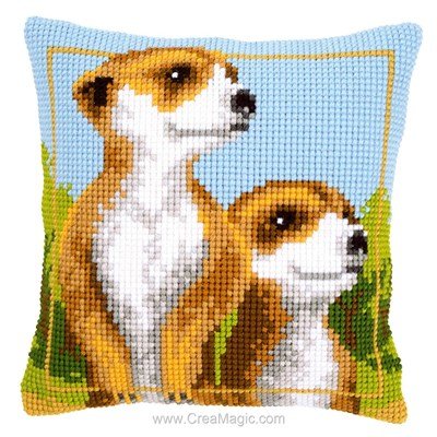 Kit coussin au point de croix suricates - Vervaco