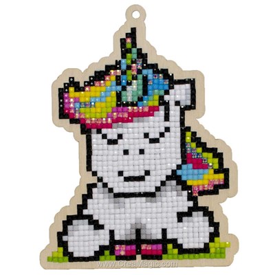 Kit broderie diamant petit poney de l'arc en ciel de Wizardi