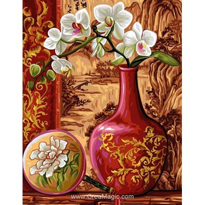 Canevas orchidée en vase - Rafael Angelot