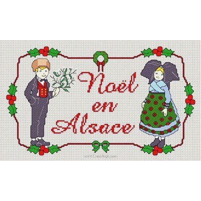 Broderie au point de croix compté Anagram noel en alsace 1