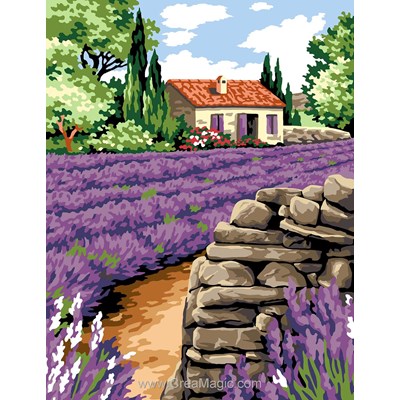Canevas paysages - Le mur de lavande - Margot