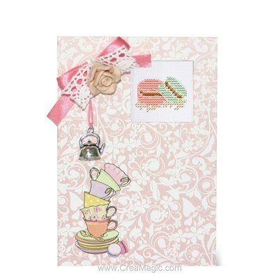 Kit carte à broder macarons Luca-S