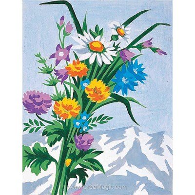 Bouquet montagnard kit canevas - Margot