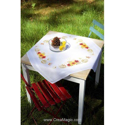 Nappe en kit au point de croix imprimé ambiance tournesols - Vervaco