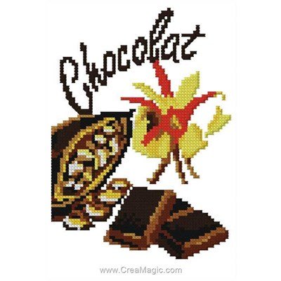 Broderie en point compté chocolat - Luc Création