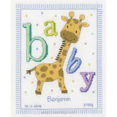 Broderie point de croix naissance tableau baby girafe - Vervaco