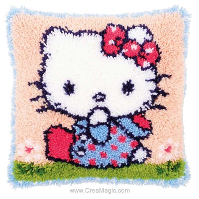 Kit coussin point noué hello kitty sur l'herbe de Vervaco