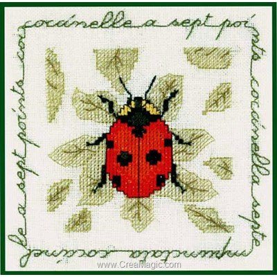 Coccinelle à sept points broderie au point compté - Le Bonheur Des Dames