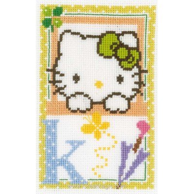 Modèle point de croix hello kitty lettre k - Vervaco